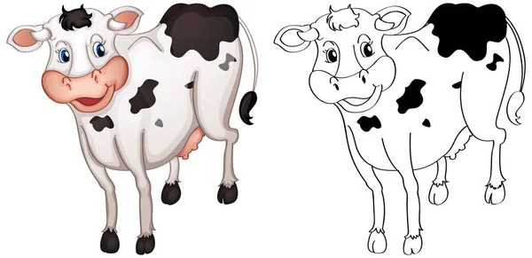 Animal doodle outline for cow — Stock Vector