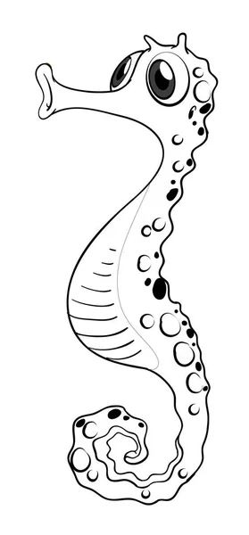 Animal outline for cute seahorse — Stock Vector