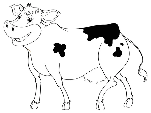 Contour animal pour vache heureuse — Image vectorielle