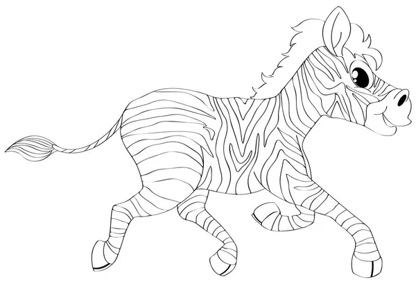 Zarys zwierzęta zebra uruchomiony — Wektor stockowy