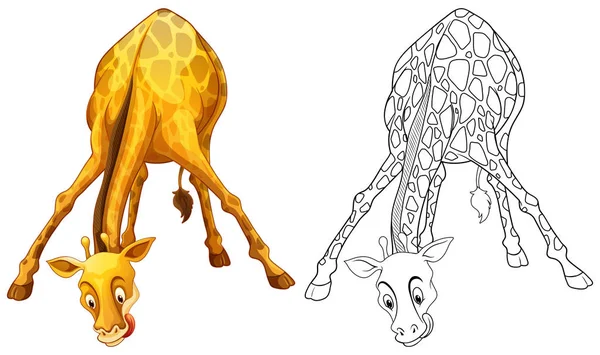 Doodles stesura animale per giraffa — Vettoriale Stock