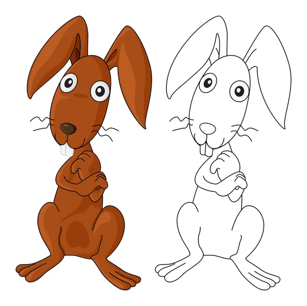 Contour de doodle animal pour lapin — Image vectorielle
