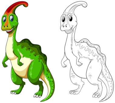 Mutlu dinozor için hayvan anahat