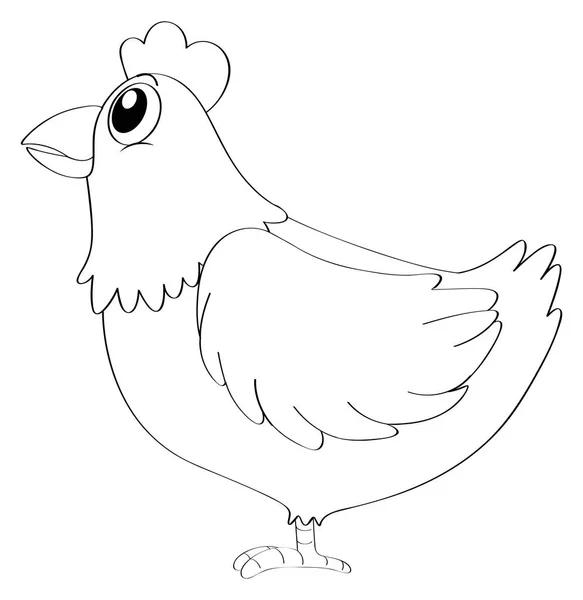 Esquema animal para la gallina madre — Vector de stock