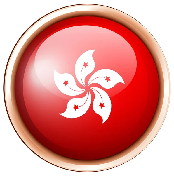 Round badge with HongKong flag — Stock Vector