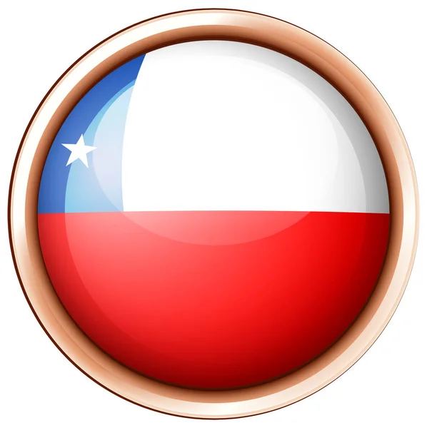 Distintivo rotondo con bandiera Cile — Vettoriale Stock