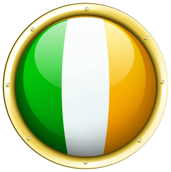 Bandeira da Irlanda no ícone redondo — Vetor de Stock