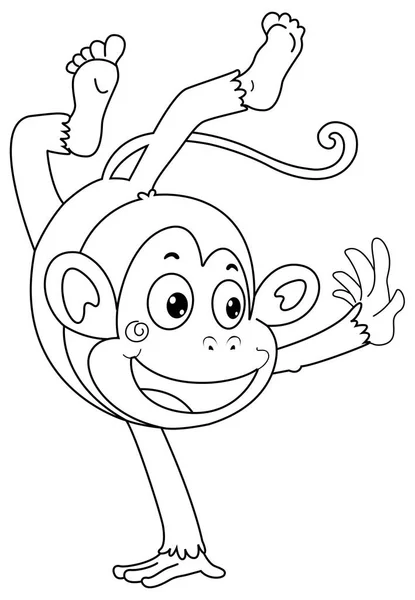 Esboço animal para macaco — Vetor de Stock