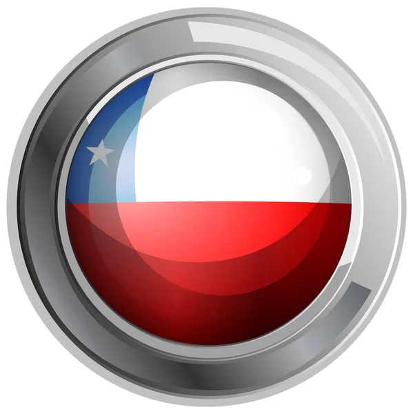 Chile flag on round icon — Stock Vector