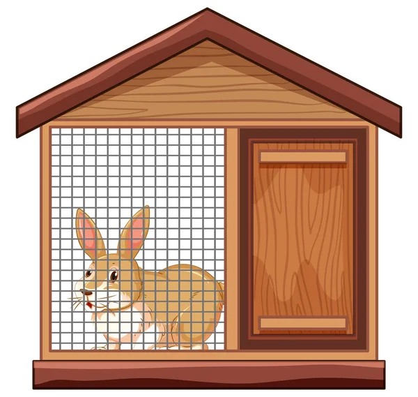 Lindo conejo en jaula — Archivo Imágenes Vectoriales