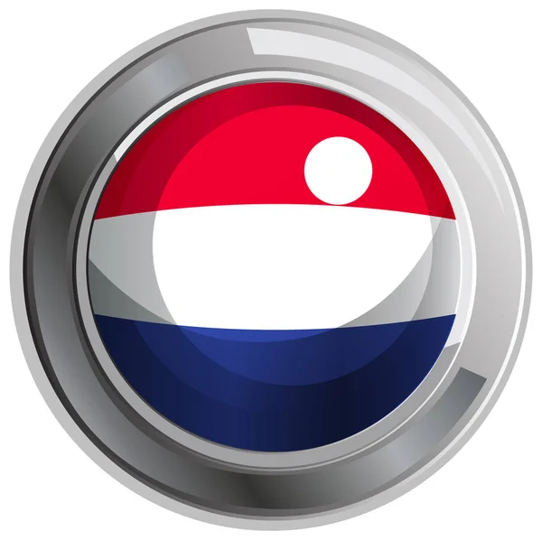 Insignia redonda para bandera de Holanda — Vector de stock