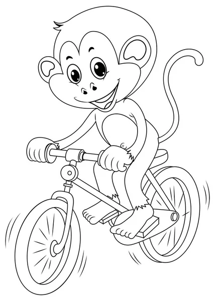 Redacción animal para mono montar en bicicleta — Vector de stock