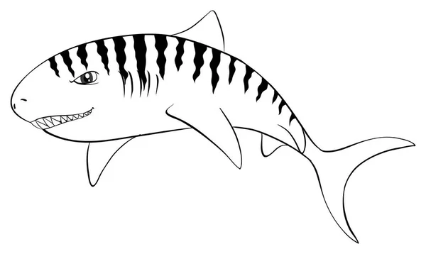 Animal dessinateur pour requin tigre — Image vectorielle