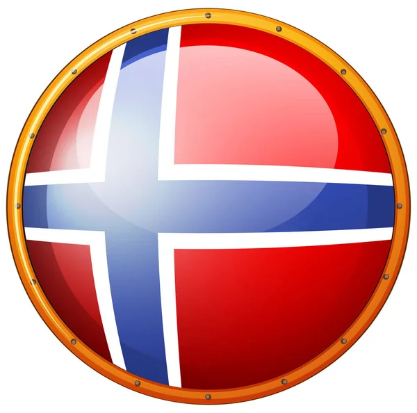 Sweden flag on round badge — Stock Vector
