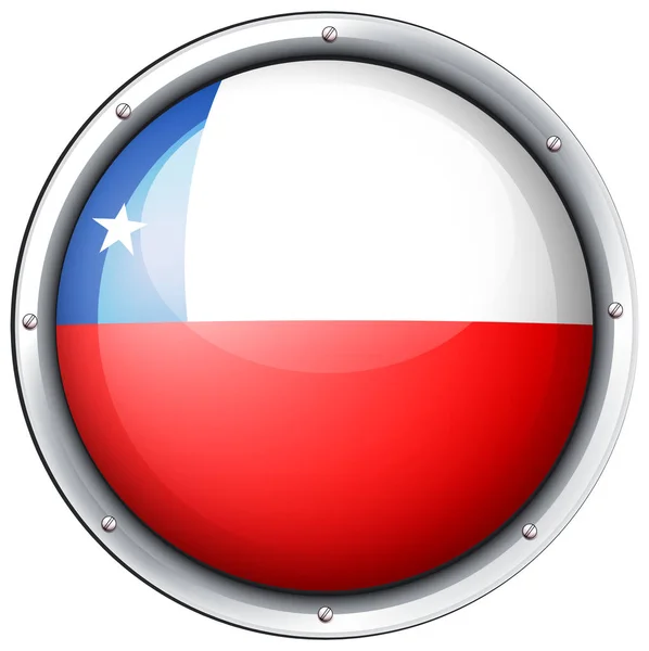 Chile flag on round badge — Stock Vector