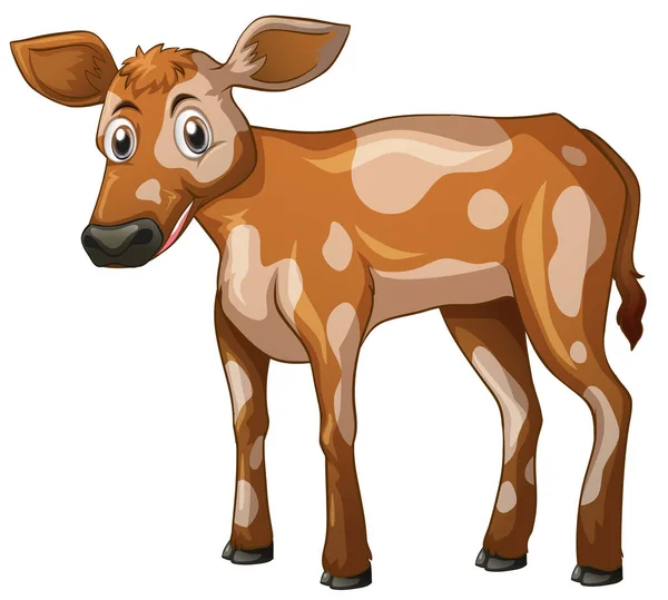 Cow standing on white background — Stock Vector