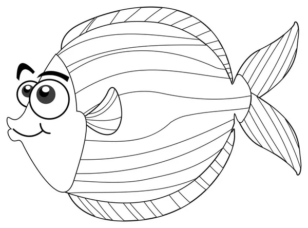 Drafting animal for cute fish — Stock Vector