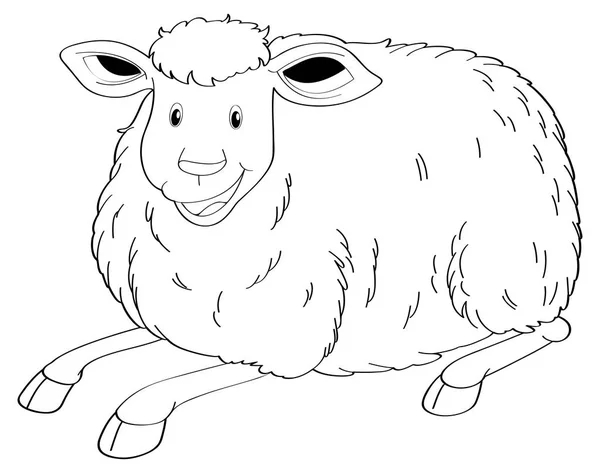 Drafting animal for cute sheep — Stock Vector