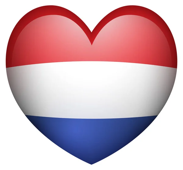 Nizozemská vlajka ve tvaru srdce — Stockový vektor