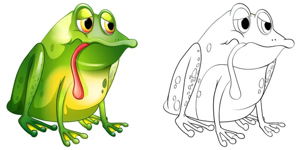 悲伤的青蛙动物纲要 — 图库矢量图片