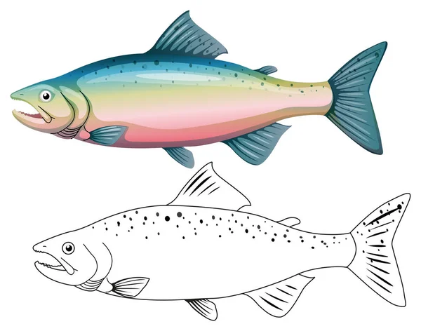 Esquema animal para peces — Vector de stock