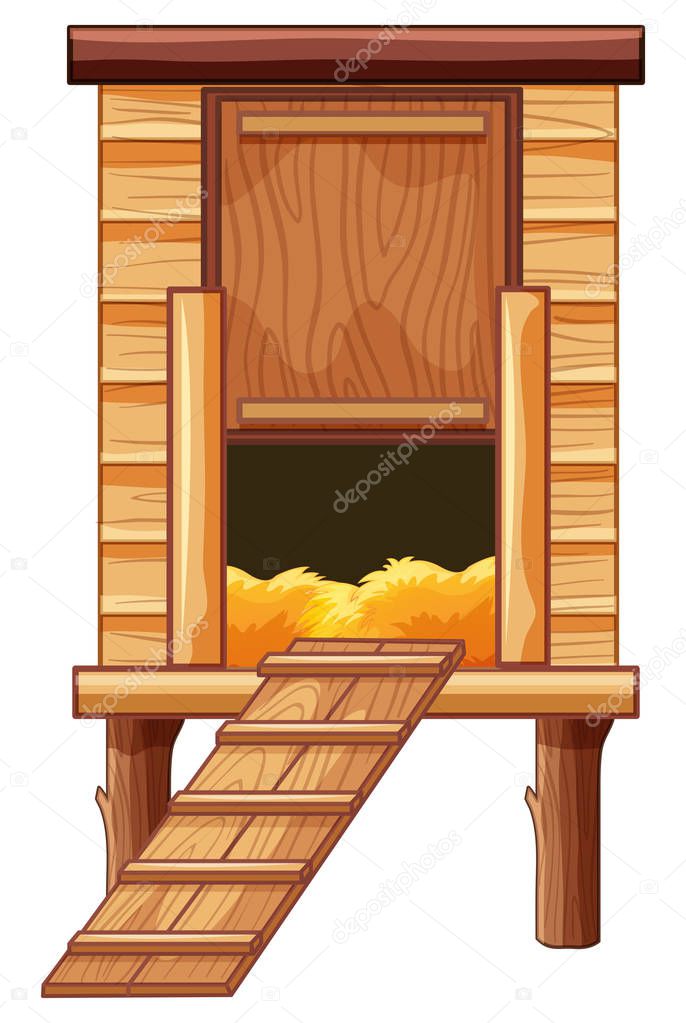 Chicken coop made of wood