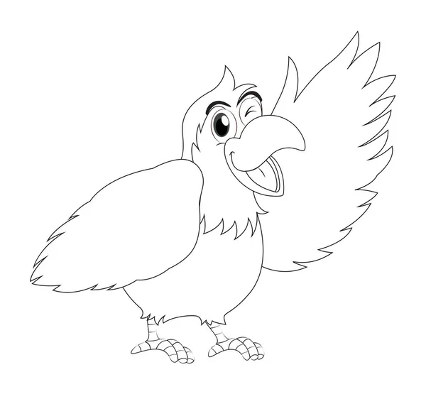 Contour animal pour perroquet oiseau — Image vectorielle