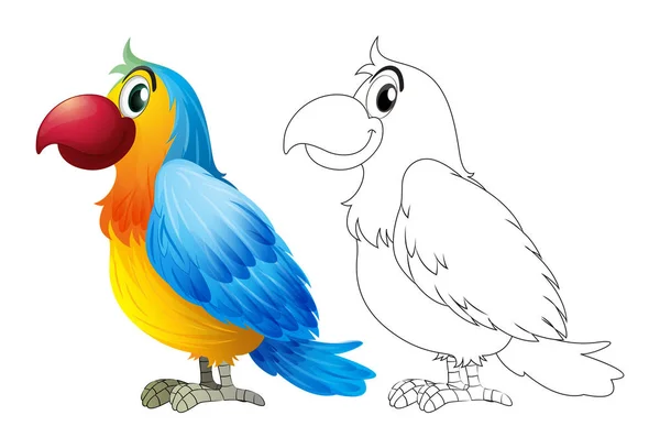 Doodle állat Ara papagáj — Stock Vector