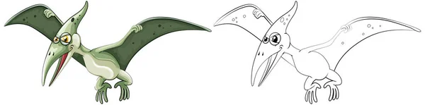 Animal outline for pterosaur — Stock Vector