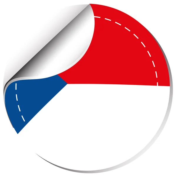 捷克共和国国旗贴纸设计 — 图库矢量图片