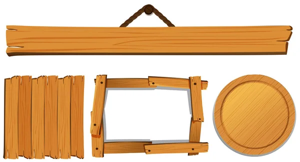 Diferentes plantillas para tablero de madera — Archivo Imágenes Vectoriales