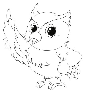 Şirin baykuş için hayvan anahat