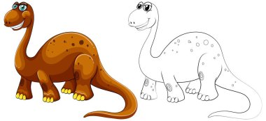 Uzun boyunlu dinozor için hayvan anahat