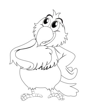 Papağan kuş için hayvan anahat