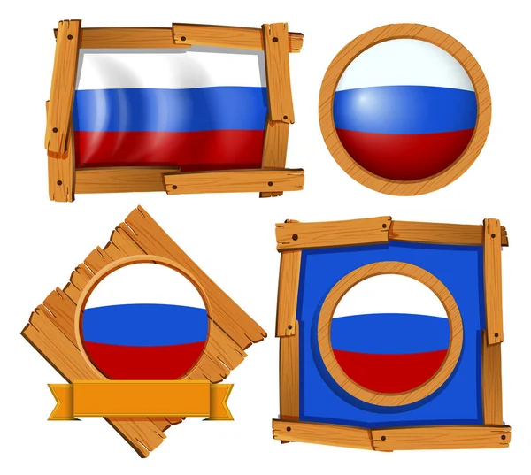 Bandera de Rusia en diferentes marcos — Vector de stock