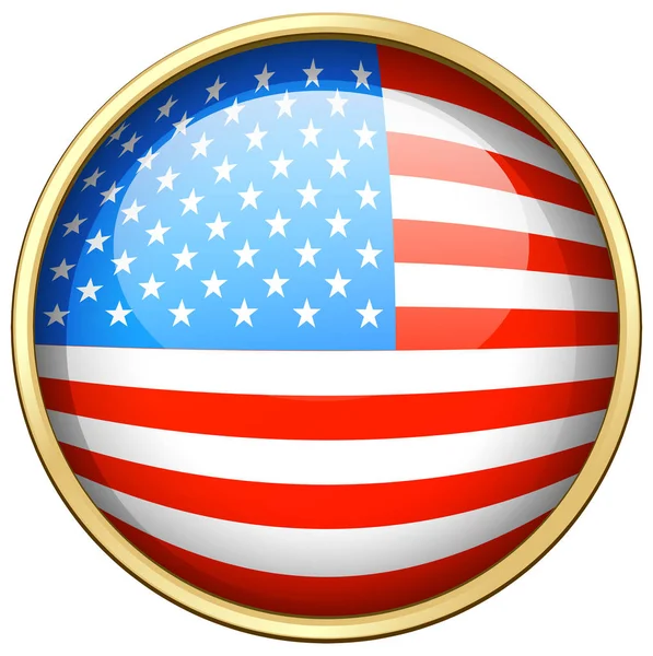 圆形徽章上的美国国旗设计 — 图库矢量图片