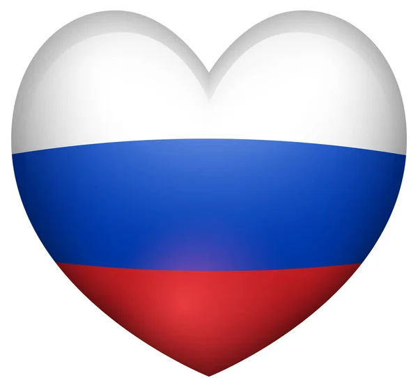 Bandera de Rusia en forma de corazón — Vector de stock