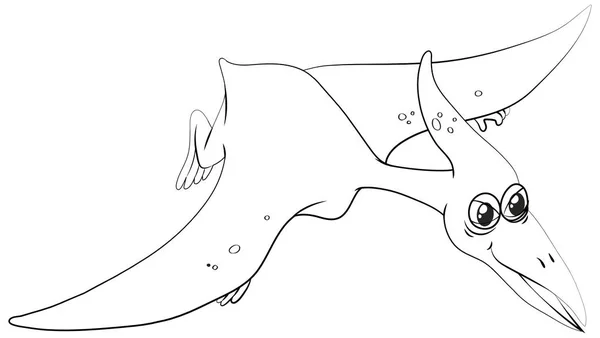 Esboço animal para o pterossauro — Vetor de Stock