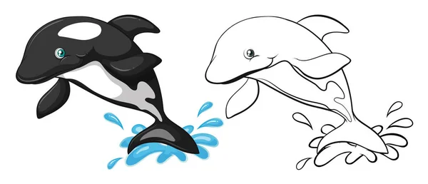 Tierskizze für Wale — Stockvektor