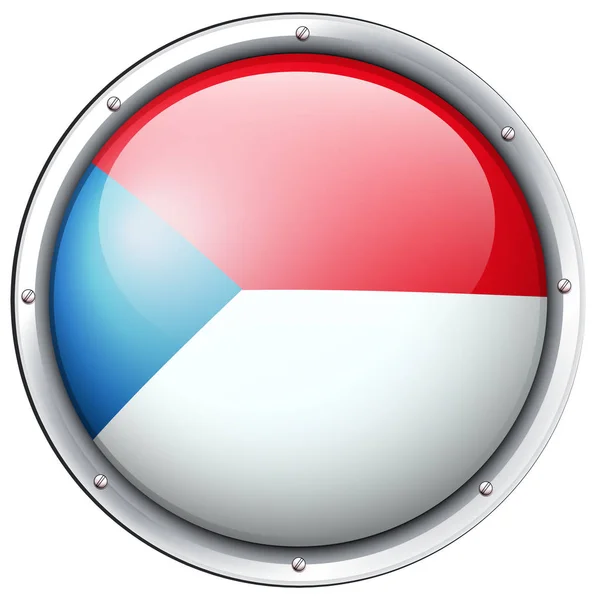 Diseño de bandera de Chile en insignia redonda — Vector de stock