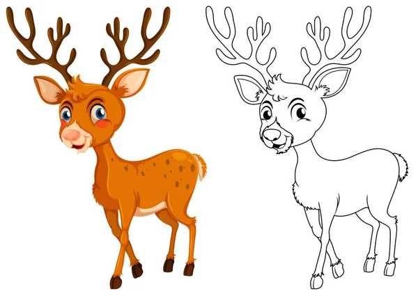 Animal outline for little fawn — Stock Vector