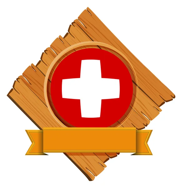 Schweiziska flaggan design på runda badge med banner — Stock vektor