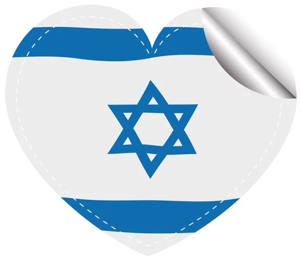 Israel flag design on round sticker — Stock Vector