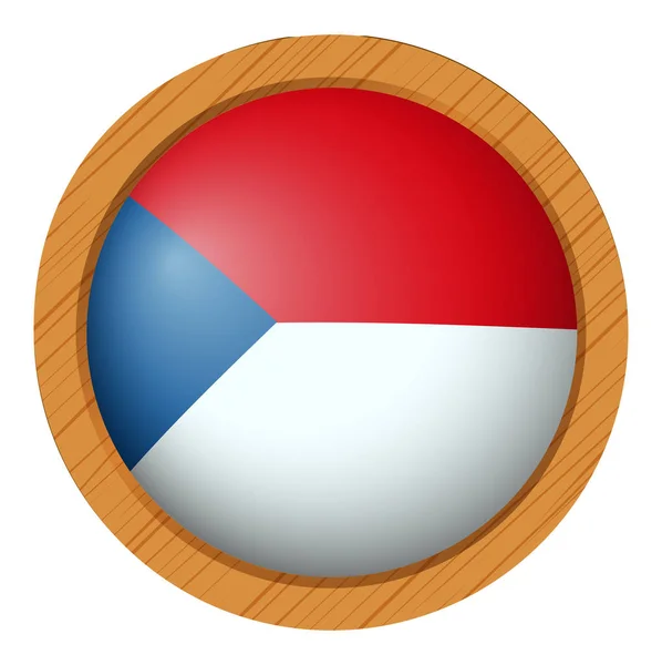 Chili-vlag op de ronde knop — Stockvector