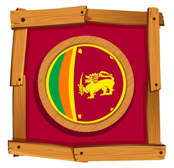 斯里兰卡国旗上圆形徽章 — 图库矢量图片