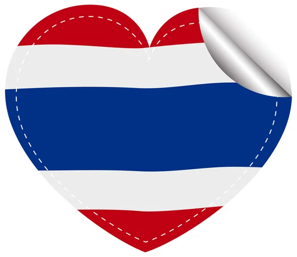 Modello di adesivo per bandiera thailandese — Vettoriale Stock