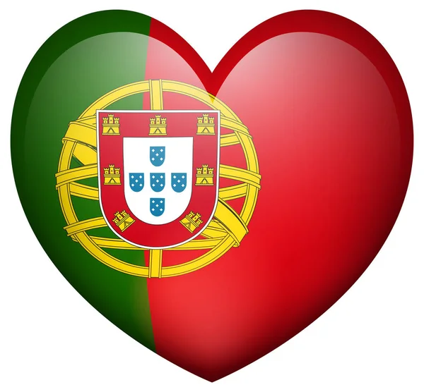 Portugul vlag in hart vorm — Stockvector