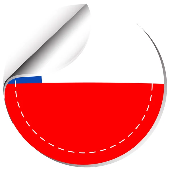 Modèle d'autocollant pour drapeau du Chili — Image vectorielle