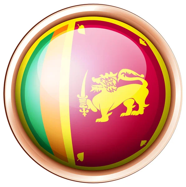 Sri Lanka flag on round button — Stock Vector