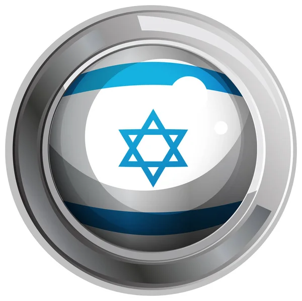 Israël vlag ontwerp op ronde badge — Stockvector